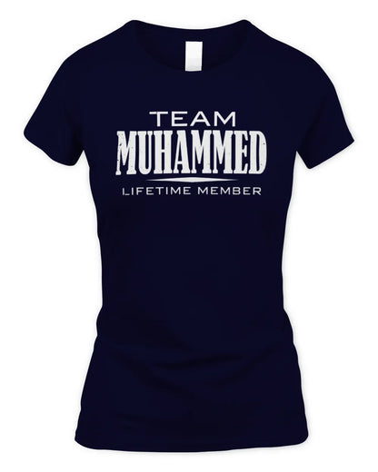 MUHAMMED BL62-K4-128 - Personalized “Team NAME Lifetime Member” - Women's Standard T-Shirt - Navy