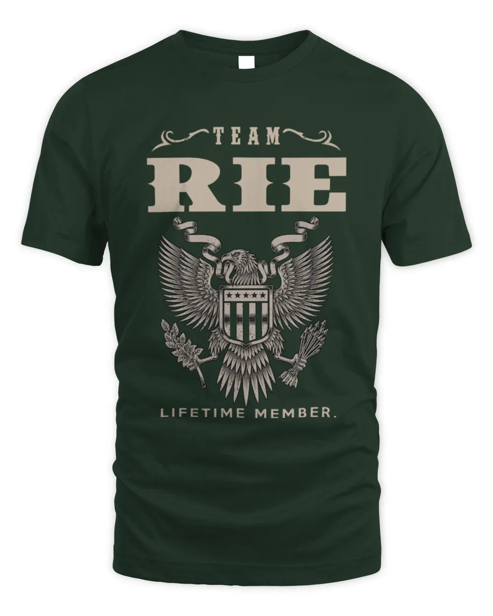 RIE TP06-K82 – Personalized Classic Style Apparel “Team NAME Lifetime Member” - Unisex Standard T-Shirt - Forest Green