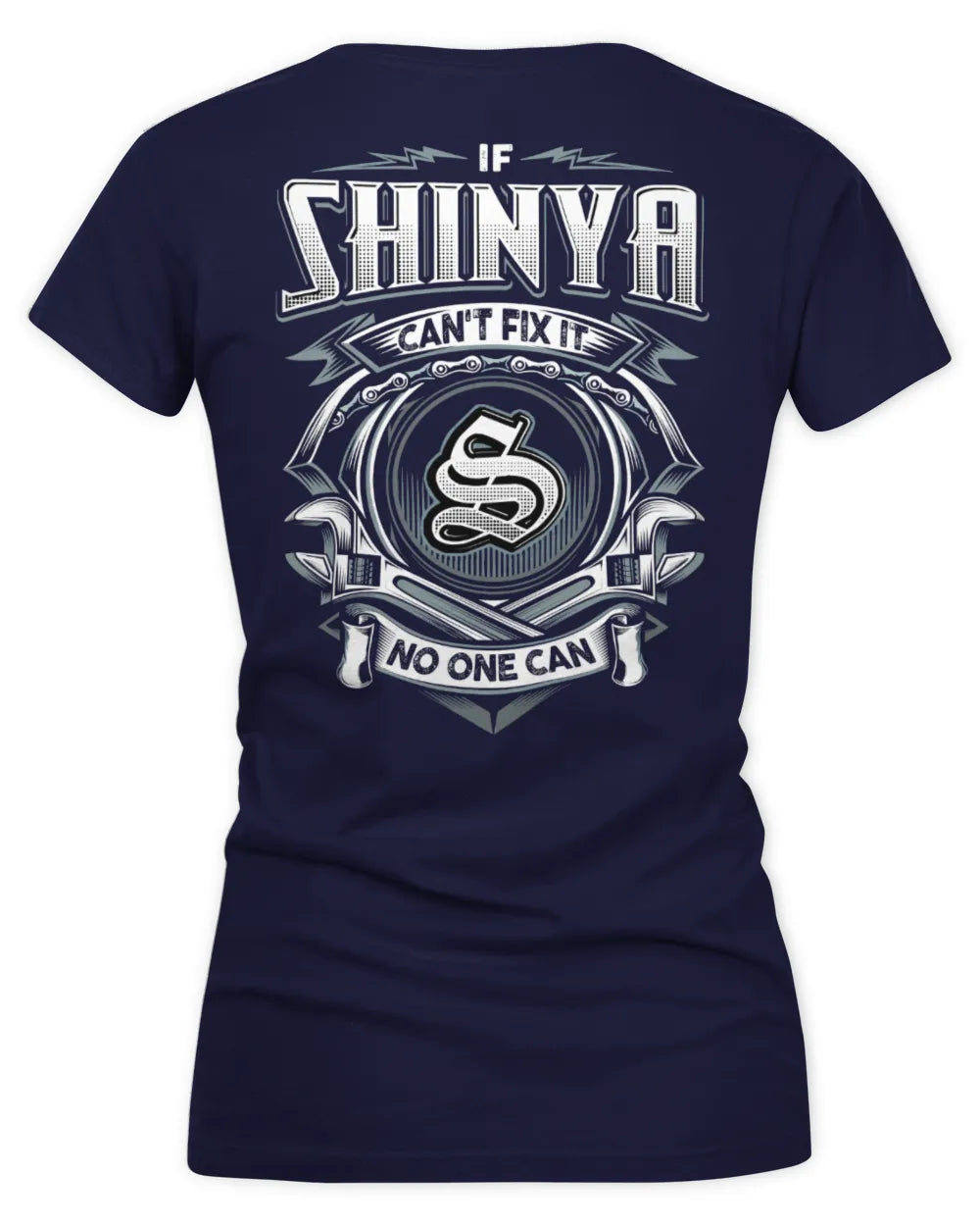 SHINYA AP81-K4-626 - Personalized Ahmed Quote Apparel “If Ahmed Can't Fix It, No One Can” - Women's V-Neck T-Shirt - Navy