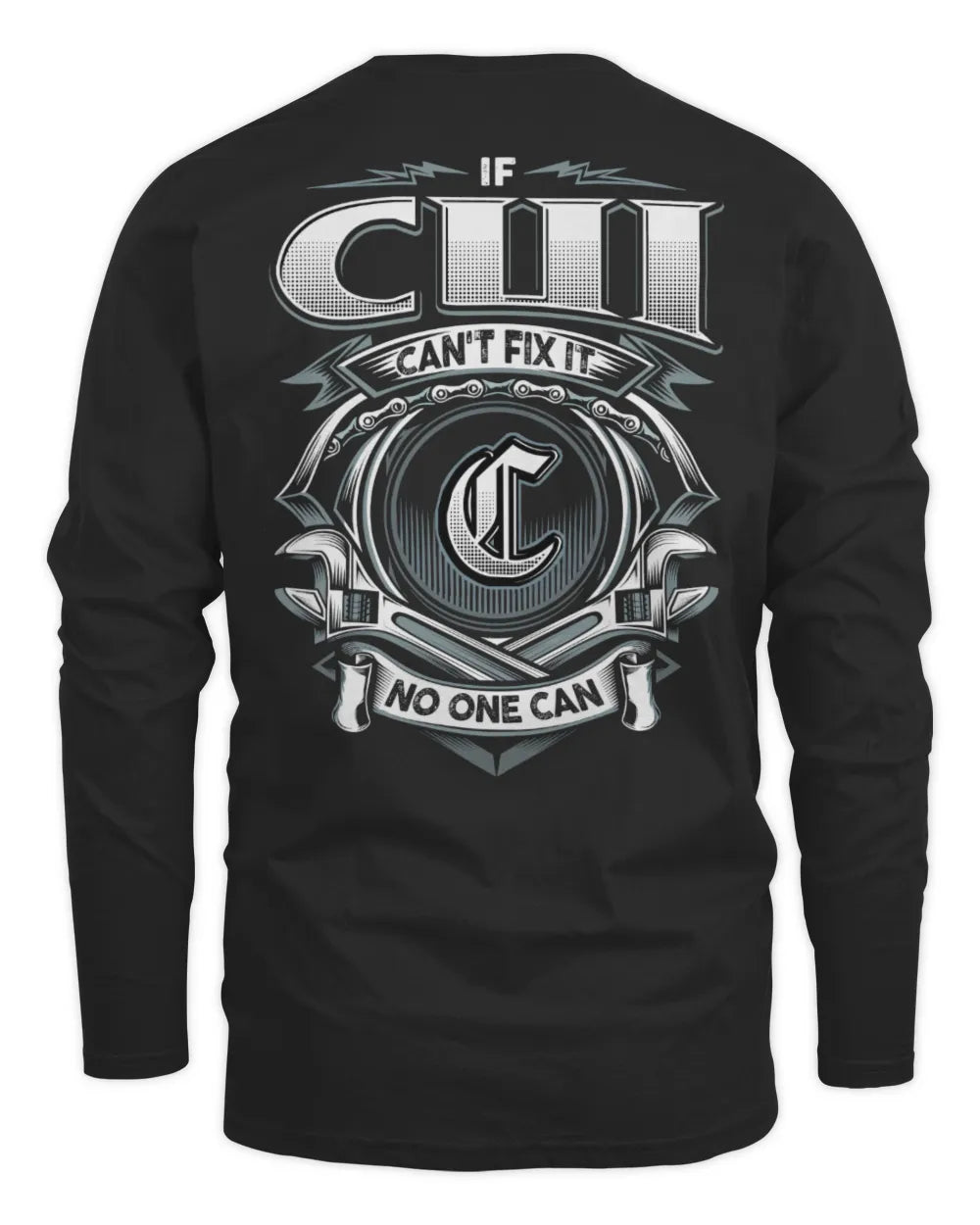 CUI AP81-K4-626 - Personalized Ahmed Quote Apparel “If Ahmed Can't Fix It, No One Can” - Men's Long Sleeved T-Shirt - Black