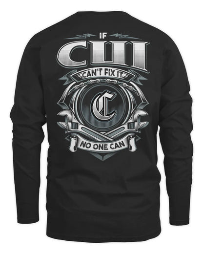 CUI AP81-K4-626 - Personalized Ahmed Quote Apparel “If Ahmed Can't Fix It, No One Can” - Men's Long Sleeved T-Shirt - Black