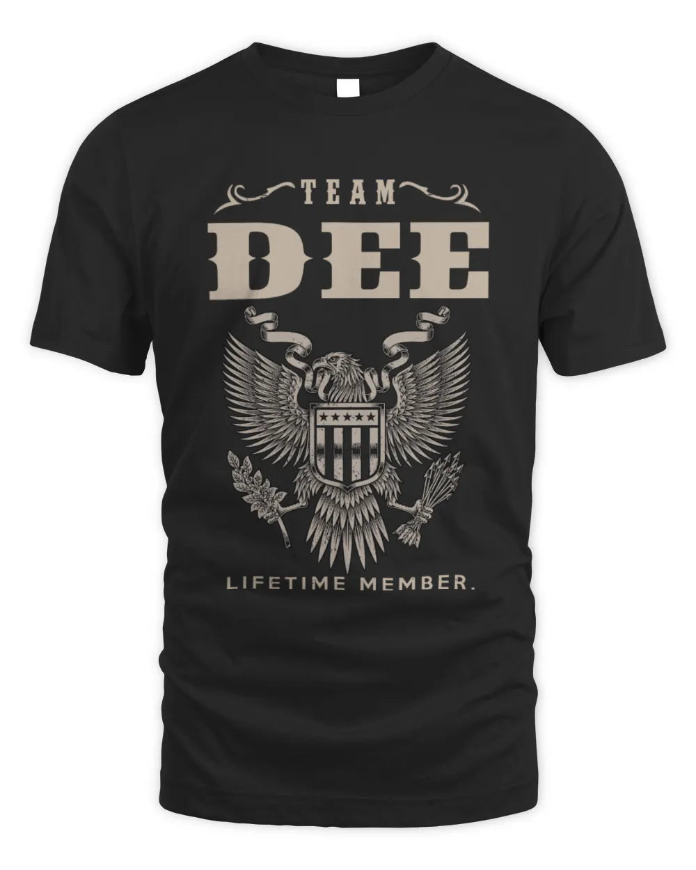 DEE TP06-K82 – Personalized Classic Style Apparel “Team NAME Lifetime Member” - Unisex Standard T-Shirt - Black