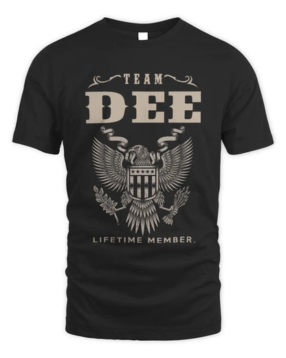 DEE TP06-K82 – Personalized Classic Style Apparel “Team NAME Lifetime Member” - Unisex Standard T-Shirt - Black