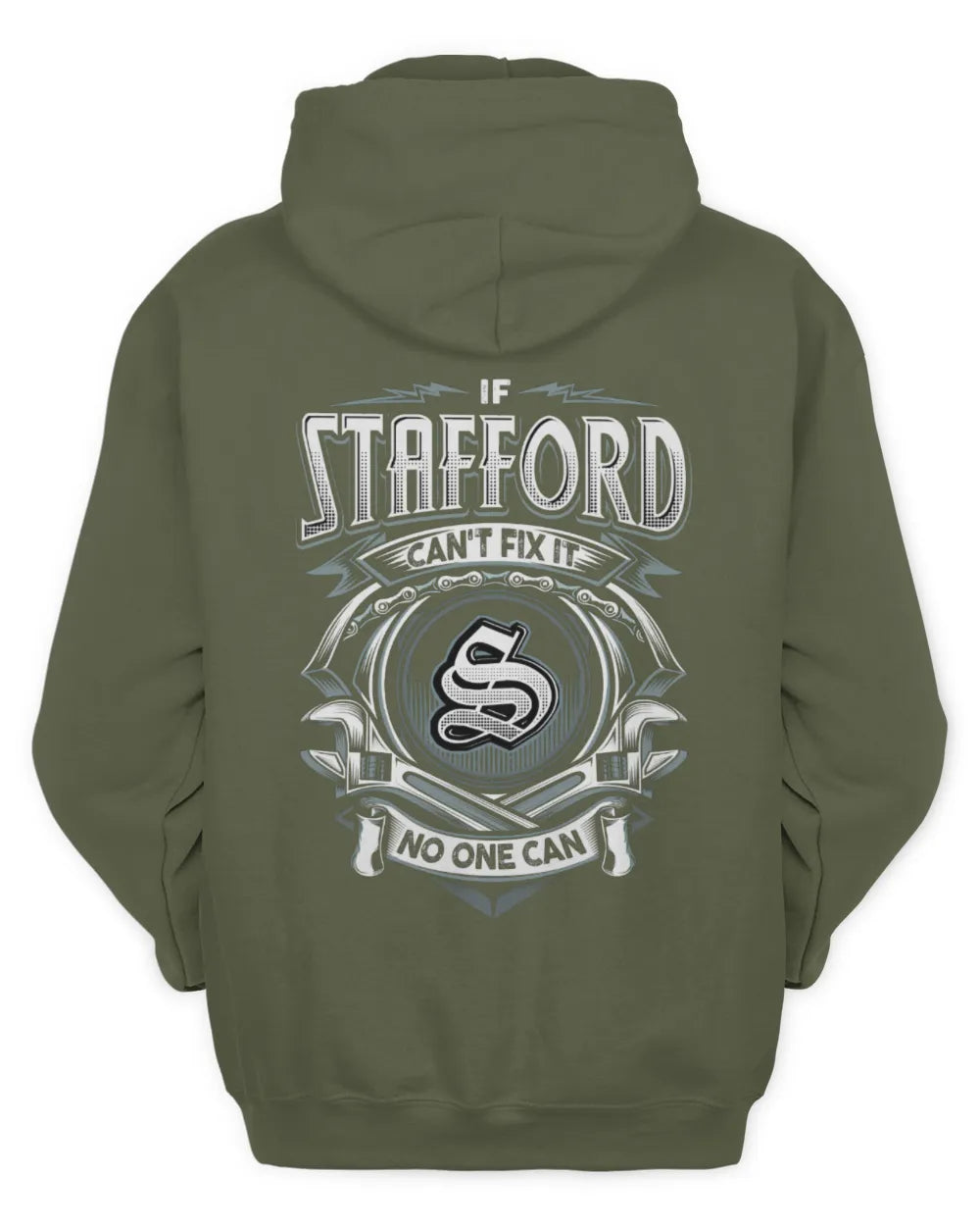 STAFFORD AP81-K4-626 - Personalized Ahmed Quote Apparel “If Ahmed Can't Fix It, No One Can” - Unisex Hoodie - Military Green