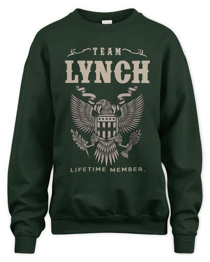 LYNCH TP06-K82 – Personalized Classic Style Apparel “Team NAME Lifetime Member” - Unisex Sweatshirt - Forest Green