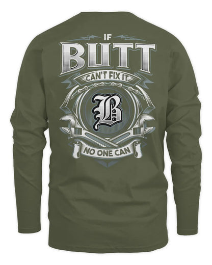 BUTT AP81-K4-626 - Personalized Ahmed Quote Apparel “If Ahmed Can't Fix It, No One Can” - Men's Long Sleeved T-Shirt - Military Green