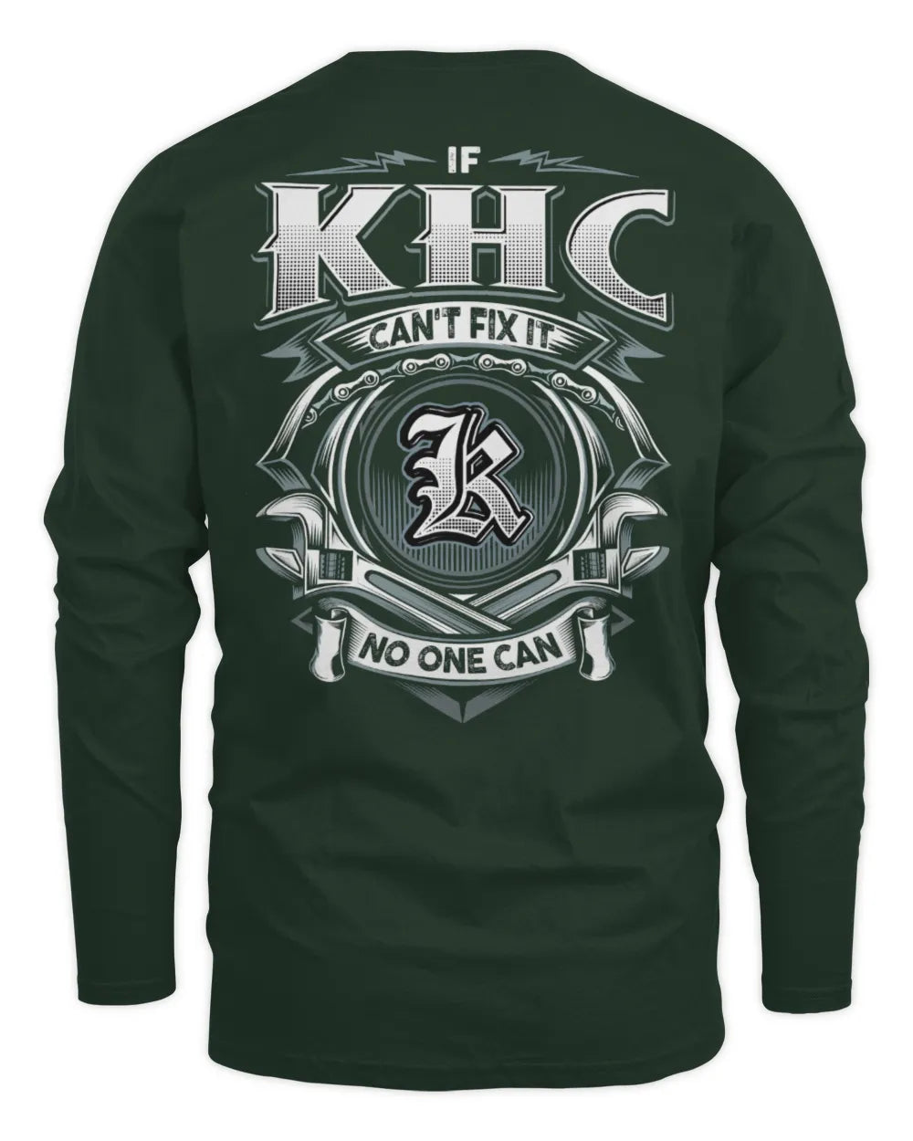 KHC AP81-K4-626 - Personalized Ahmed Quote Apparel “If Ahmed Can't Fix It, No One Can” - Men's Long Sleeved T-Shirt - Forest Green