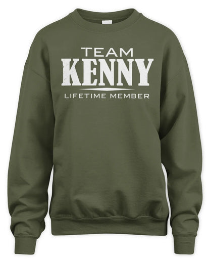 KENNY BL62-K4-128 - Personalized “Team NAME Lifetime Member” - Unisex Sweatshirt - Military Green