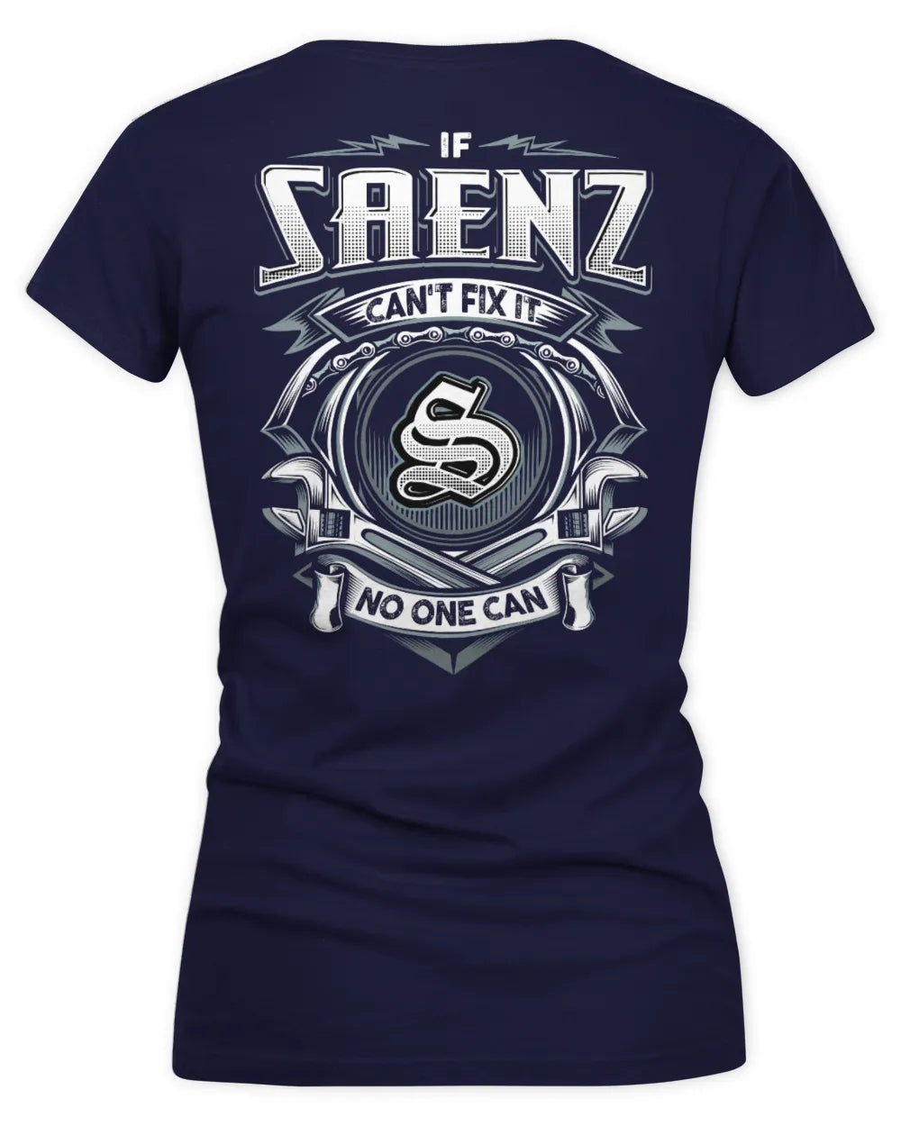 SAENZ AP81-K4-626 - Personalized Ahmed Quote Apparel “If Ahmed Can't Fix It, No One Can” - Women's V-Neck T-Shirt - Navy