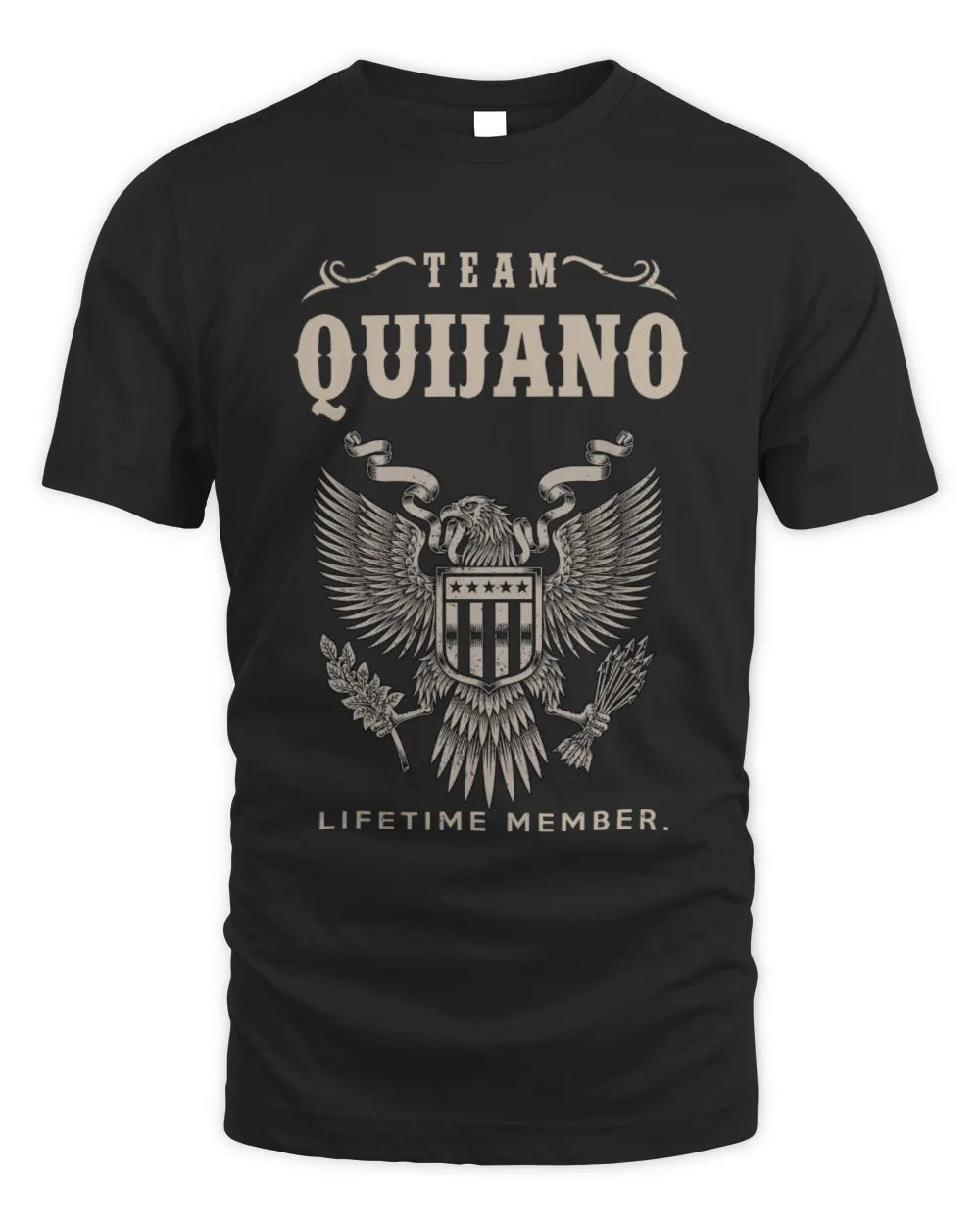 QUIJANO TP06-K82 – Personalized Classic Style Apparel “Team NAME Lifetime Member” - Unisex Standard T-Shirt - Black