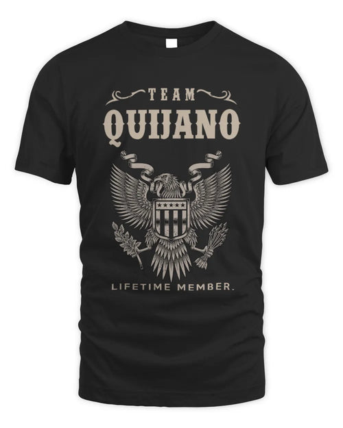 QUIJANO TP06-K82 – Personalized Classic Style Apparel “Team NAME Lifetime Member” - Unisex Standard T-Shirt - Black