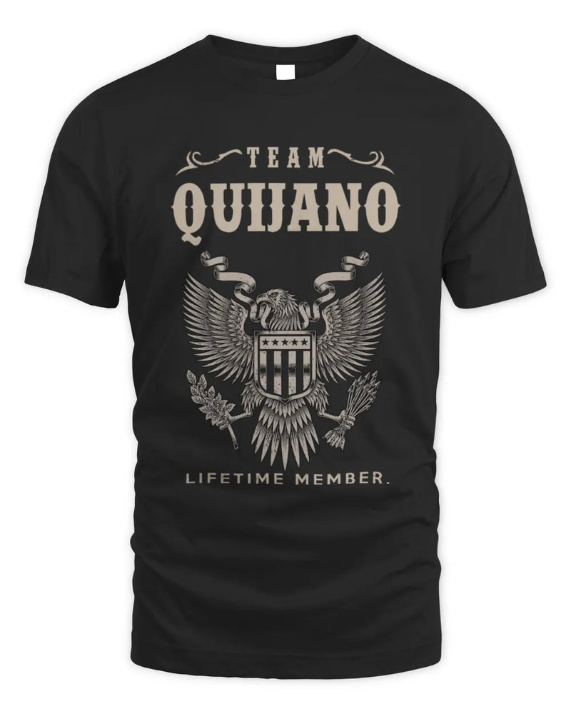 QUIJANO TP06-K82 – Personalized Classic Style Apparel “Team NAME Lifetime Member” - Unisex Standard T-Shirt - Black