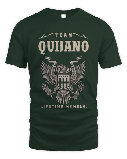 QUIJANO TP06-K82 – Personalized Classic Style Apparel “Team NAME Lifetime Member” - Unisex Standard T-Shirt - Forest Green