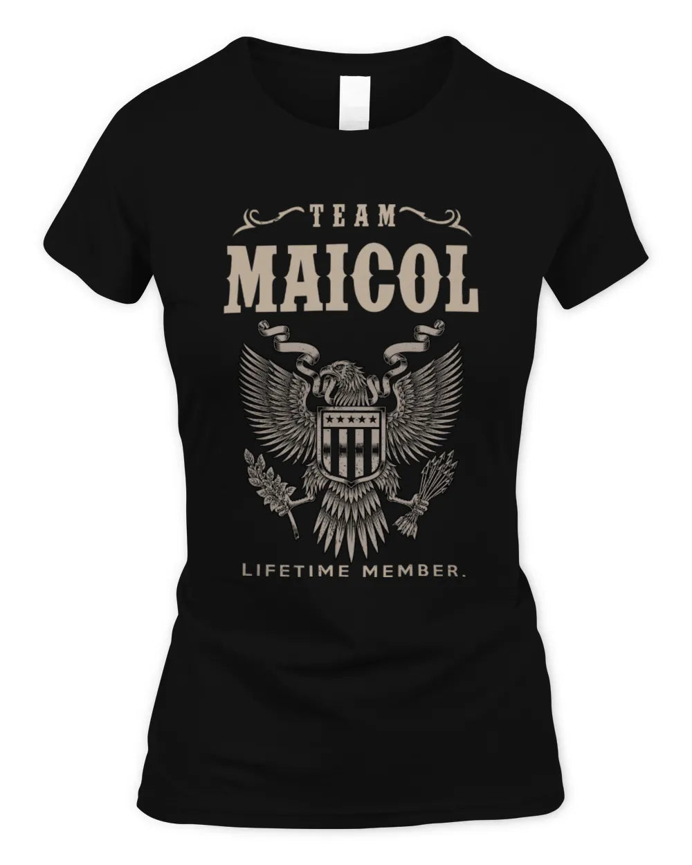 MAICOL TP06-K82 – Personalized Classic Style Apparel “Team NAME Lifetime Member” - Women's Standard T-Shirt - Black
