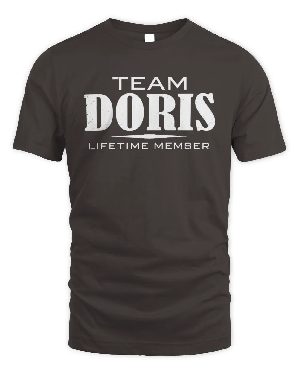 DORIS BL62-K4-128 - Personalized “Team NAME Lifetime Member” - Unisex Standard T-Shirt - Dark Chocolate