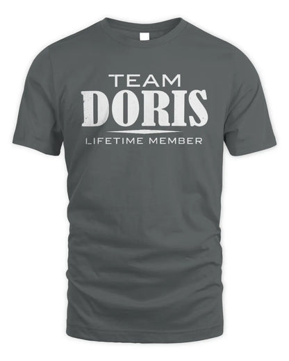 DORIS BL62-K4-128 - Personalized “Team NAME Lifetime Member” - Unisex Standard T-Shirt - Charcoal