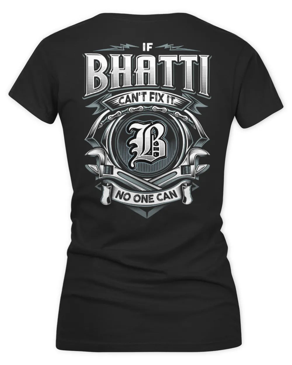 BHATTI AP81-K4-626 - Personalized Ahmed Quote Apparel “If Ahmed Can't Fix It, No One Can” - Women's V-Neck T-Shirt - Black