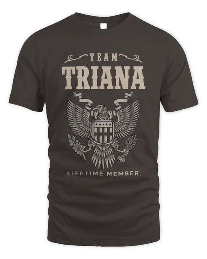 TRIANA TP06-K82 – Personalized Classic Style Apparel “Team NAME Lifetime Member” - Unisex Standard T-Shirt - Dark Chocolate