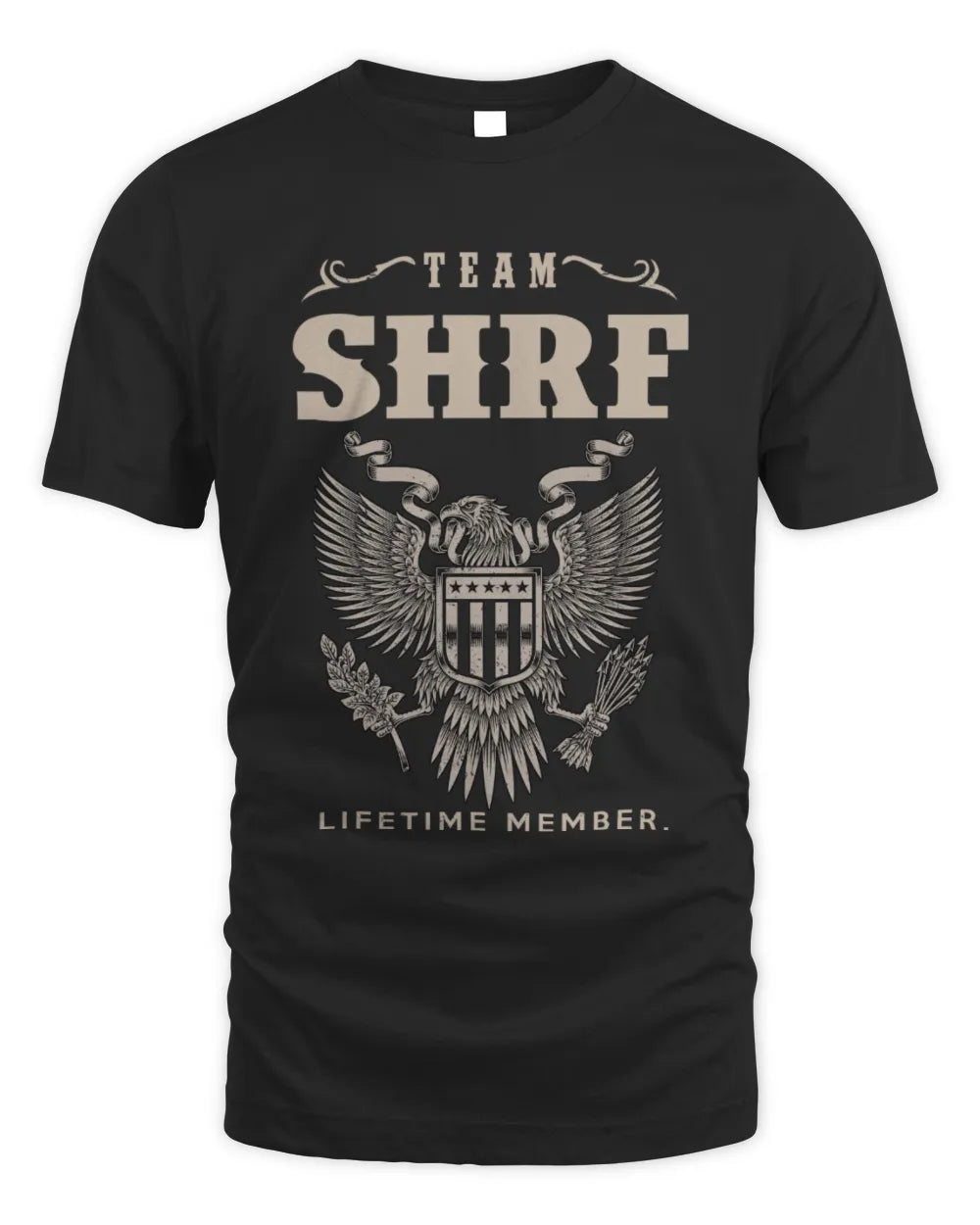 SHRF TP06-K82 – Personalized Classic Style Apparel “Team NAME Lifetime Member” - Unisex Standard T-Shirt - Black