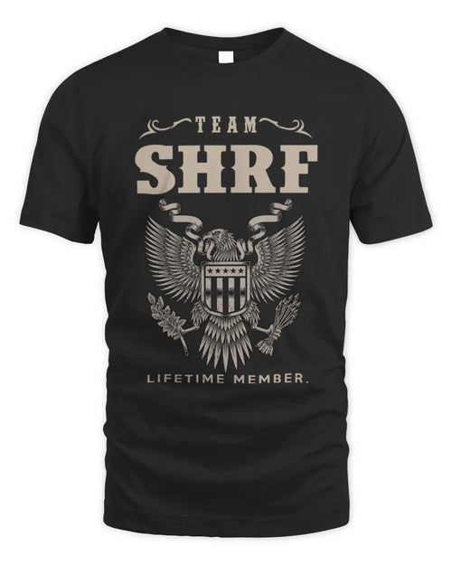 SHRF TP06-K82 – Personalized Classic Style Apparel “Team NAME Lifetime Member” - Unisex Standard T-Shirt - Black