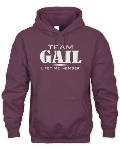 GAIL BL62-K4-128 - Personalized “Team NAME Lifetime Member” - Unisex Hoodie - Maroon