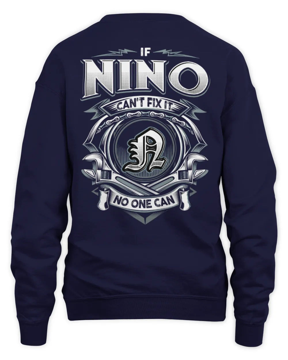 NINO AP81-K4-626 - Personalized Ahmed Quote Apparel “If Ahmed Can't Fix It, No One Can” - Unisex Sweatshirt - Navy