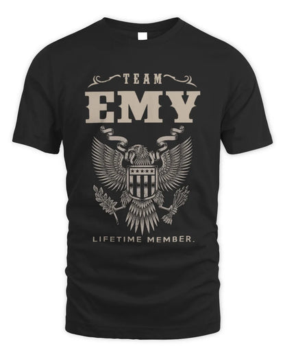 EMY TP06-K82 – Personalized Classic Style Apparel “Team NAME Lifetime Member” - Unisex Standard T-Shirt - Black
