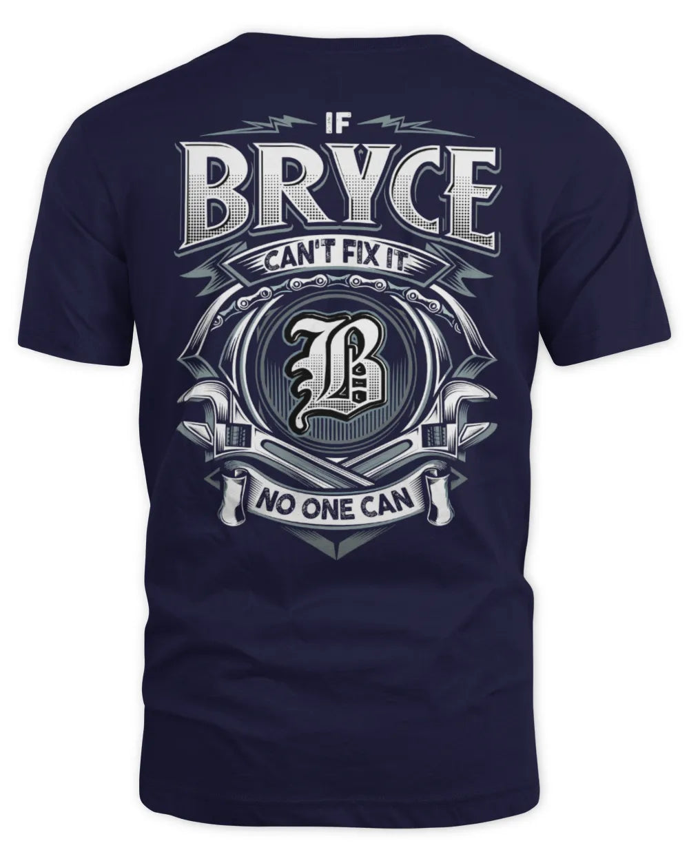 BRYCE AP81-K4-626 - Personalized Ahmed Quote Apparel “If Ahmed Can't Fix It, No One Can” - Unisex Standard T-Shirt - Navy