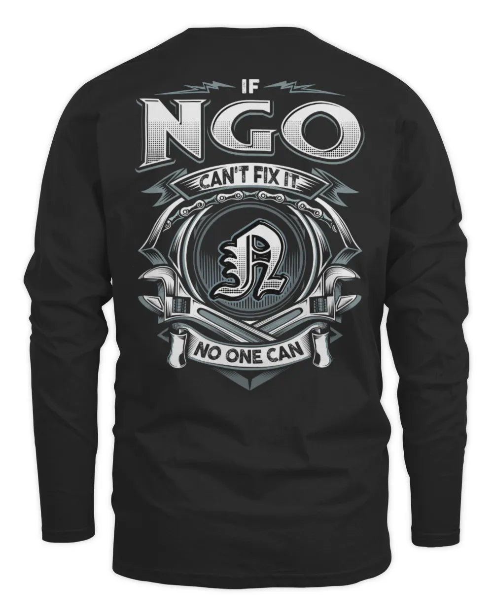 NGO AP81-K4-626 - Personalized Ahmed Quote Apparel “If Ahmed Can't Fix It, No One Can” - Men's Long Sleeved T-Shirt - Black