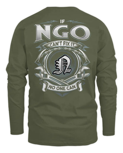 NGO AP81-K4-626 - Personalized Ahmed Quote Apparel “If Ahmed Can't Fix It, No One Can” - Men's Long Sleeved T-Shirt - Military Green