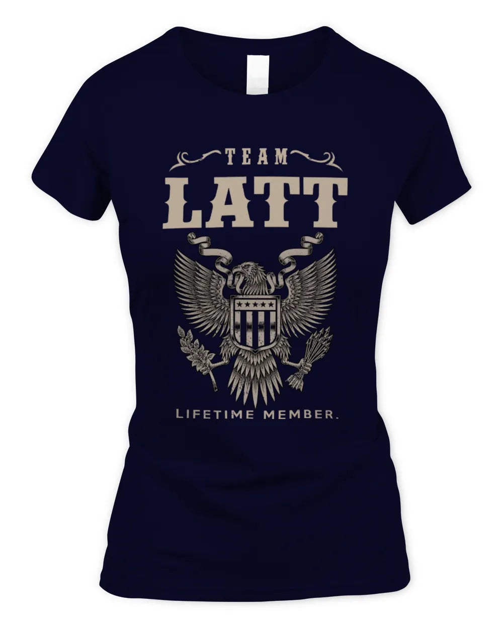 LATT TP06-K82 – Personalized Classic Style Apparel “Team NAME Lifetime Member” - Women's Standard T-Shirt - Navy