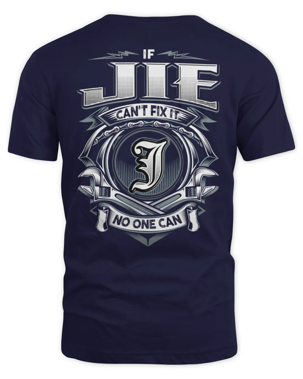 JIE AP81-K4-626 - Personalized Ahmed Quote Apparel “If Ahmed Can't Fix It, No One Can” - Unisex Standard T-Shirt - Navy