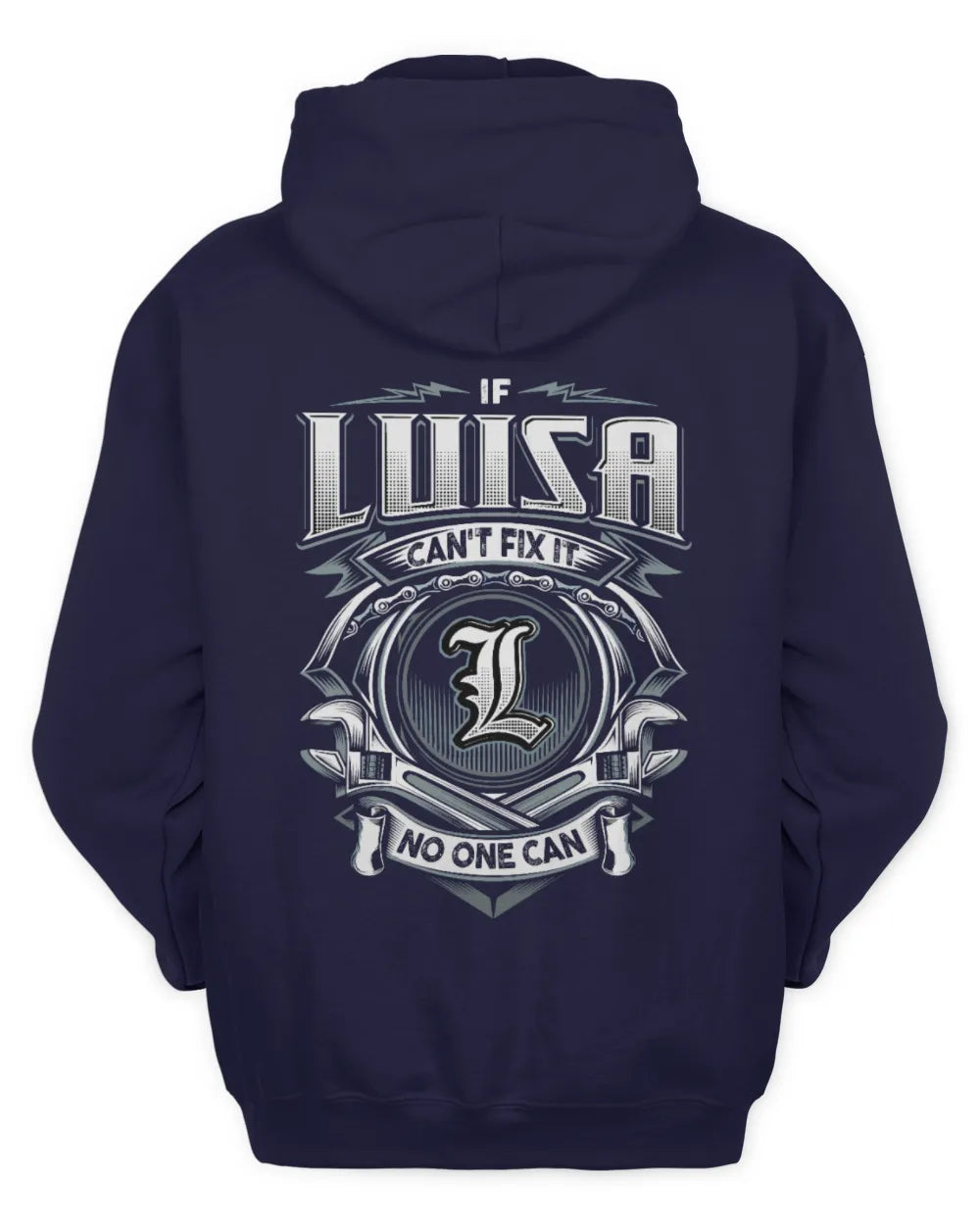 LUISA AP81-K4-626 - Personalized Ahmed Quote Apparel “If Ahmed Can't Fix It, No One Can” - Unisex Hoodie - Navy