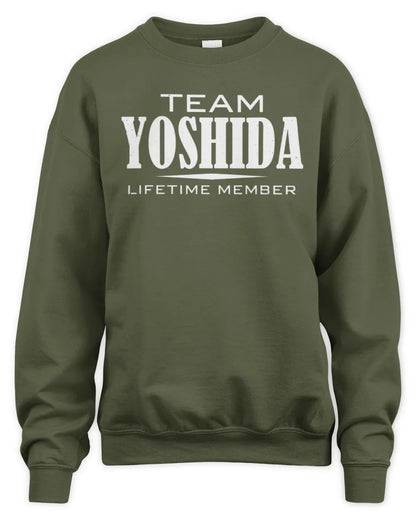 YOSHIDA BL62-K4-128 - Personalized “Team NAME Lifetime Member” - Unisex Sweatshirt - Military Green
