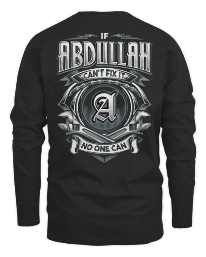 ABDULLAH AP81-K4-626 - Personalized Ahmed Quote Apparel “If Ahmed Can't Fix It, No One Can” - Men's Long Sleeved T-Shirt - Black