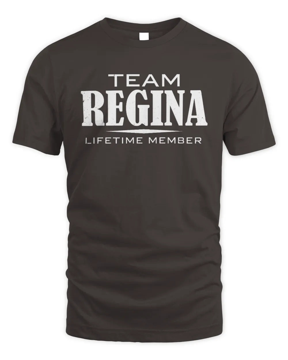 REGINA BL62-K4-128 - Personalized “Team NAME Lifetime Member” - Unisex Standard T-Shirt - Dark Chocolate