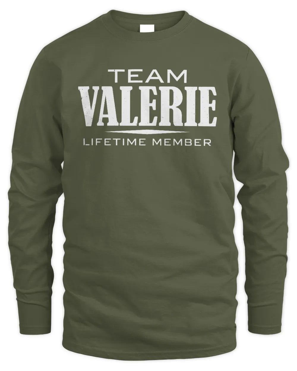 VALERIE BL62-K4-128 - Personalized “Team NAME Lifetime Member” - Men's Long Sleeved T-Shirt - Military Green