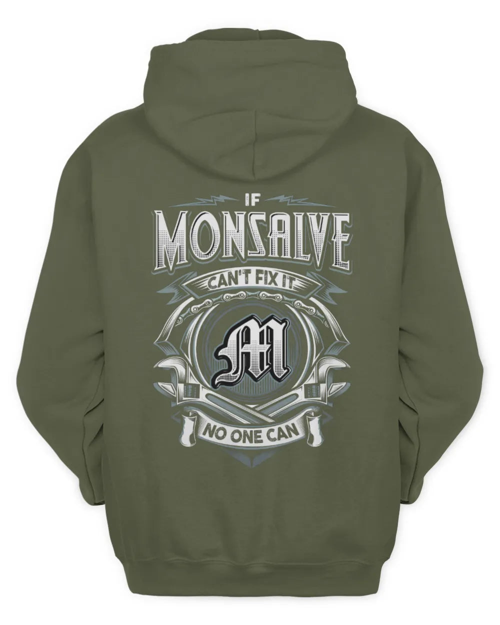 MONSALVE AP81-K4-626 - Personalized Ahmed Quote Apparel “If Ahmed Can't Fix It, No One Can” - Unisex Hoodie - Military Green