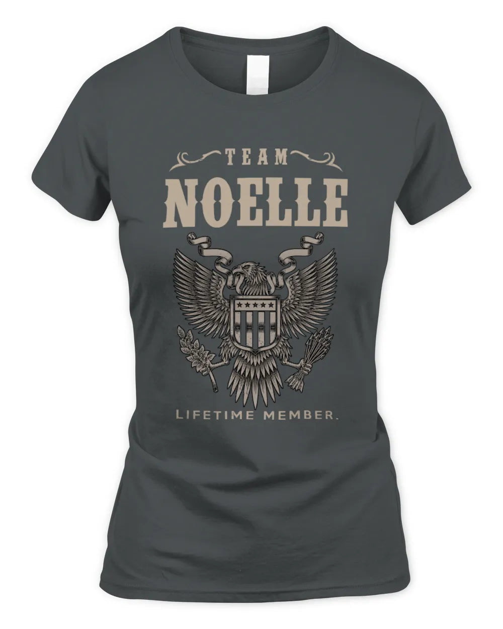 NOELLE TP06-K82 – Personalized Classic Style Apparel “Team NAME Lifetime Member” - Women's Standard T-Shirt - Charcoal