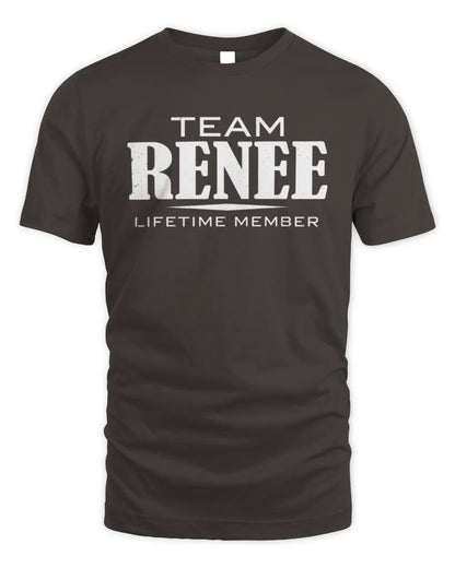 RENEE BL62-K4-128 - Personalized “Team NAME Lifetime Member” - Unisex Standard T-Shirt - Dark Chocolate