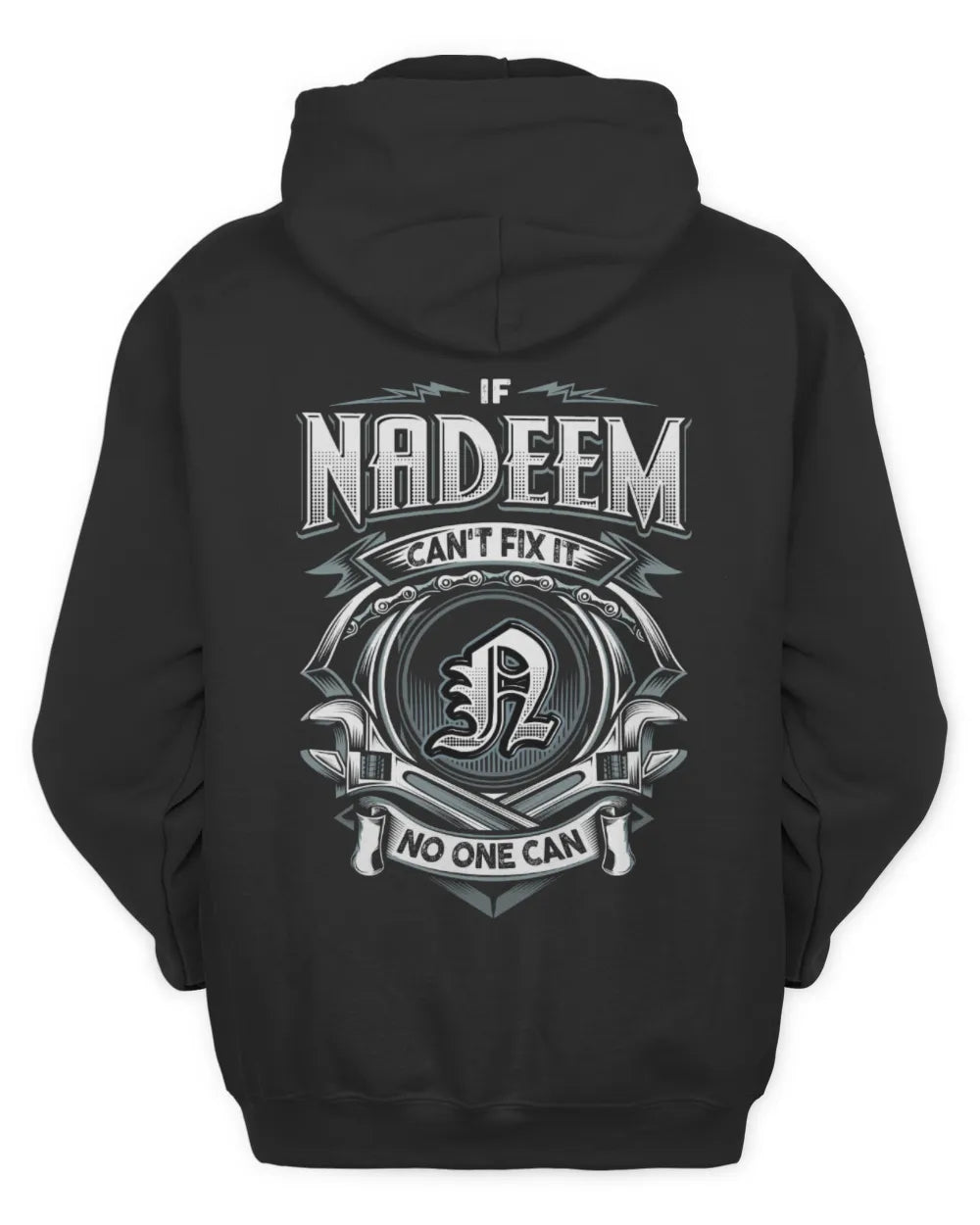 NADEEM AP81-K4-626 - Personalized Ahmed Quote Apparel “If Ahmed Can't Fix It, No One Can” - Unisex Hoodie - Black