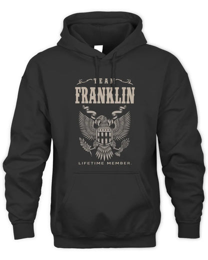 FRANKLIN TP06-K82 – Personalized Classic Style Apparel “Team NAME Lifetime Member” - Unisex Hoodie - Black