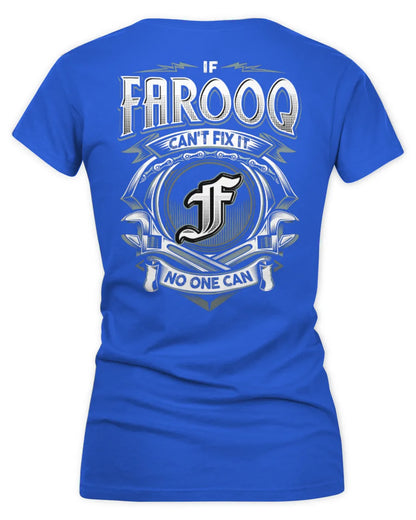 FAROOQ AP81-K4-626 - Personalized Ahmed Quote Apparel “If Ahmed Can't Fix It, No One Can” - Women's V-Neck T-Shirt - Royal