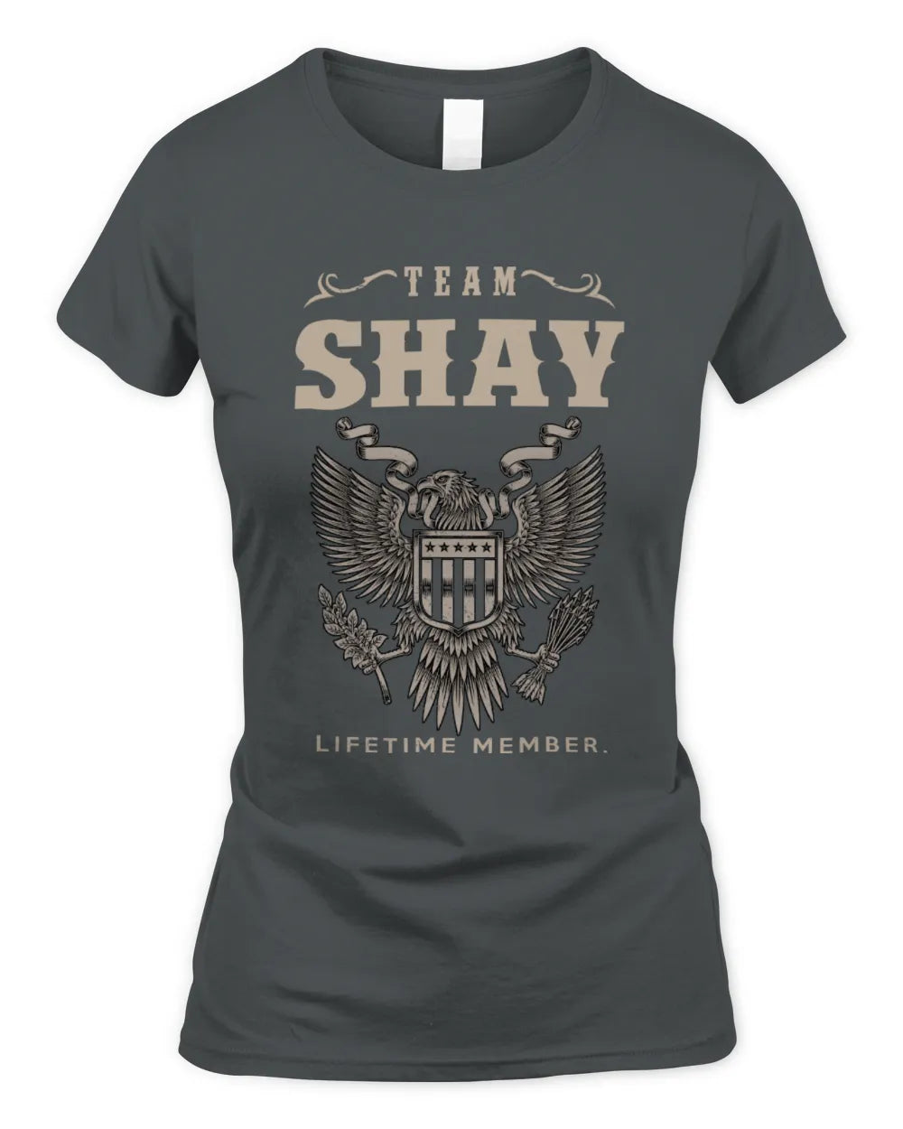 SHAY TP06-K82 – Personalized Classic Style Apparel “Team NAME Lifetime Member” - Women's Standard T-Shirt - Charcoal