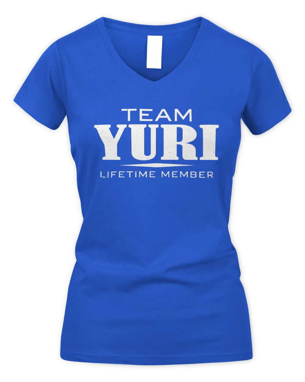YURI BL62-K4-128 - Personalized “Team NAME Lifetime Member” - Women's V-Neck T-Shirt - Royal