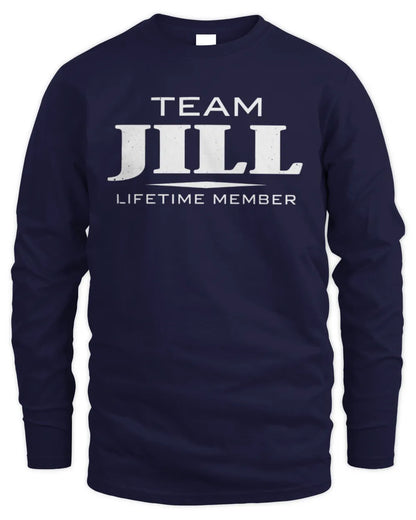 JILL BL62-K4-128 - Personalized “Team NAME Lifetime Member” - Men's Long Sleeved T-Shirt - Navy