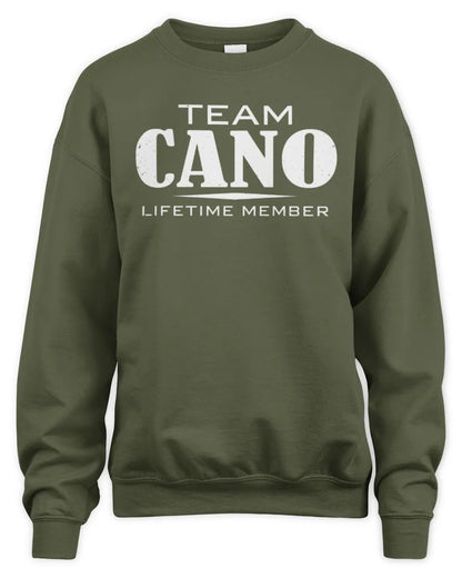 CANO BL62-K4-128 - Personalized “Team NAME Lifetime Member” - Unisex Sweatshirt - Military Green