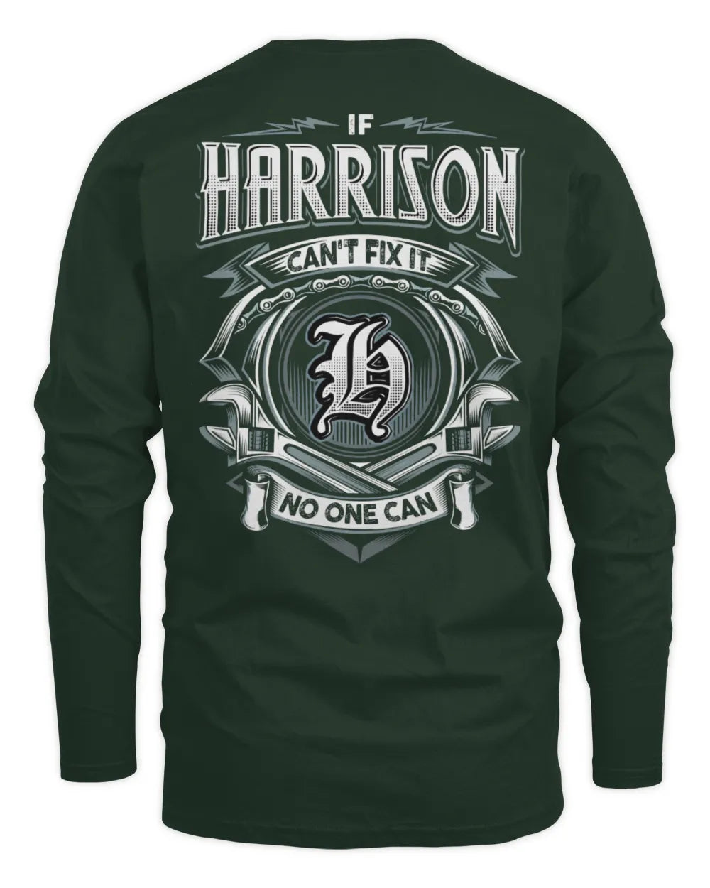 HARRISON AP81-K4-626 - Personalized Ahmed Quote Apparel “If Ahmed Can't Fix It, No One Can” - Men's Long Sleeved T-Shirt - Forest Green