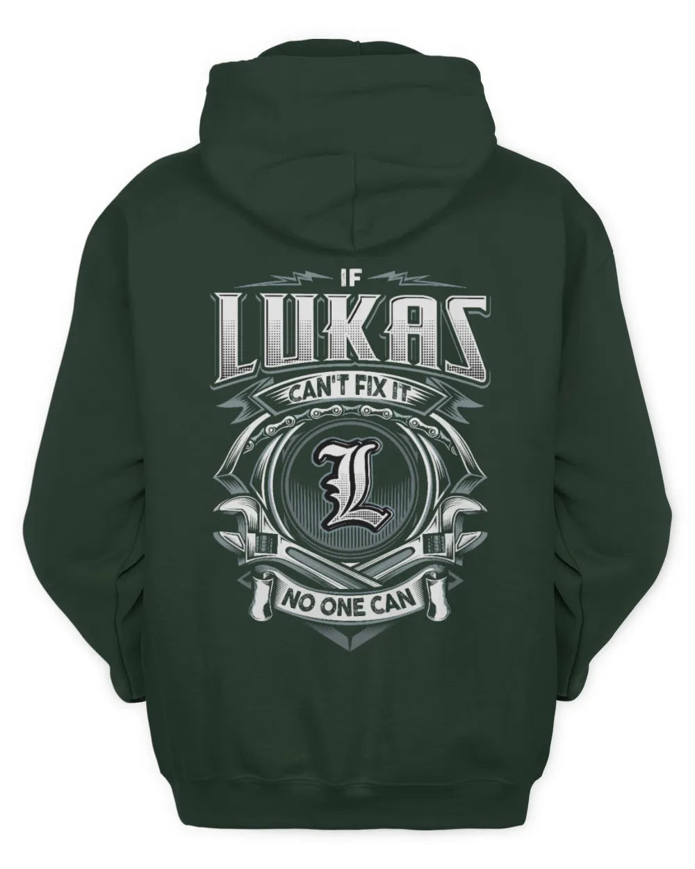 LUKAS AP81-K4-626 - Personalized Ahmed Quote Apparel “If Ahmed Can't Fix It, No One Can” - Unisex Hoodie - Forest Green