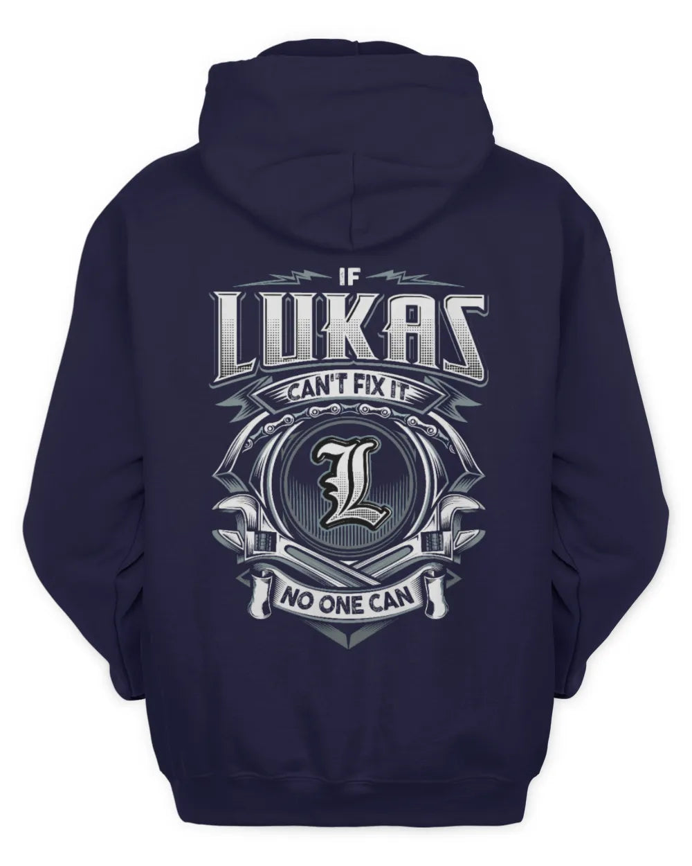 LUKAS AP81-K4-626 - Personalized Ahmed Quote Apparel “If Ahmed Can't Fix It, No One Can” - Unisex Hoodie - Navy